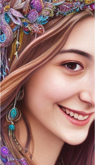 Portrait with colorful headscarf